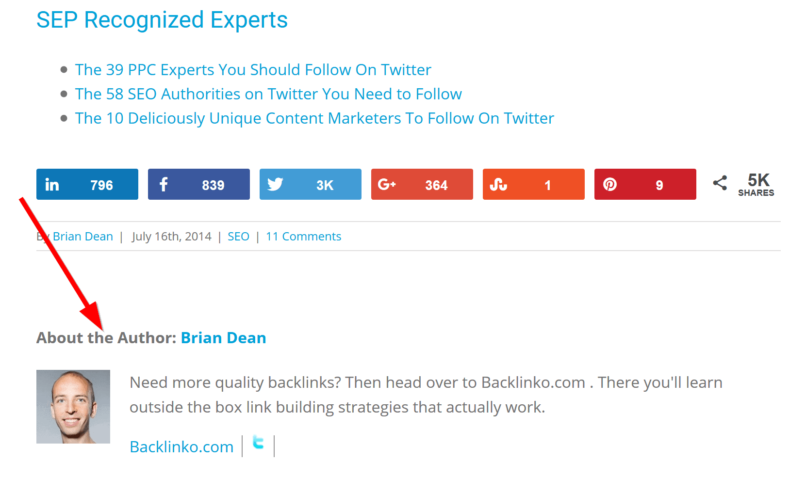 Biografia do autor ao final da página