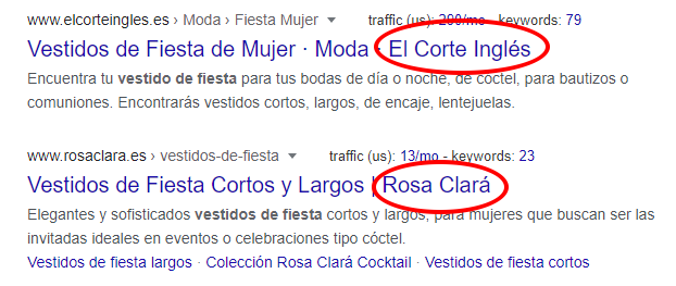 Meta title con nombre del producto y la marca