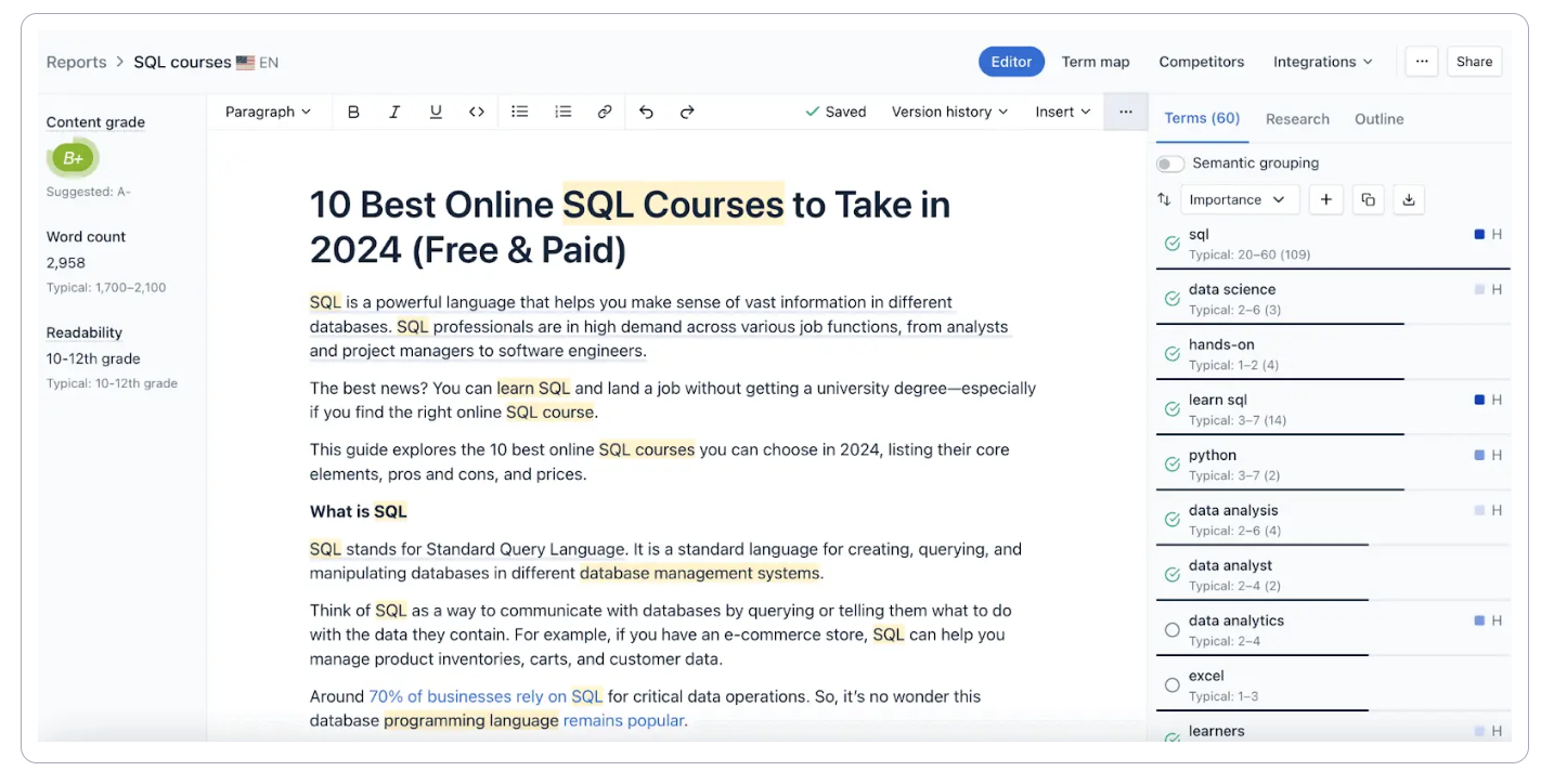 Inhalte mit Clearscope optimieren
