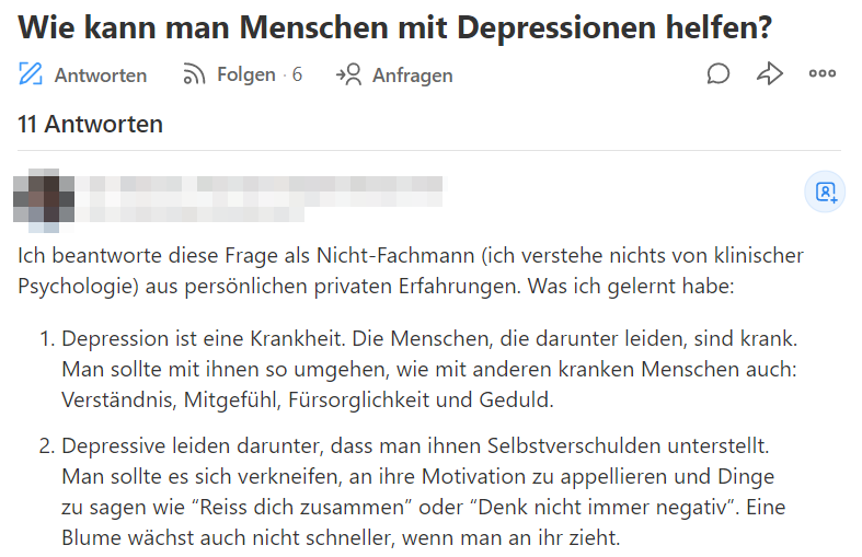 Beispiel: Antwort auf Quora