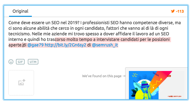 Con Social Media Poster puoi contare il numero di parole di un tweet