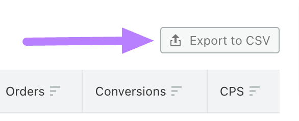 "Botón "Exportar a CSV
