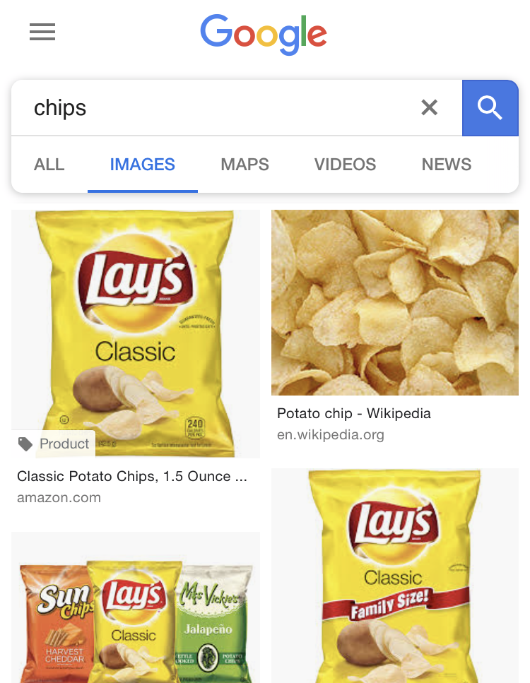 Google-US-Suchergebnis für 'Chips'