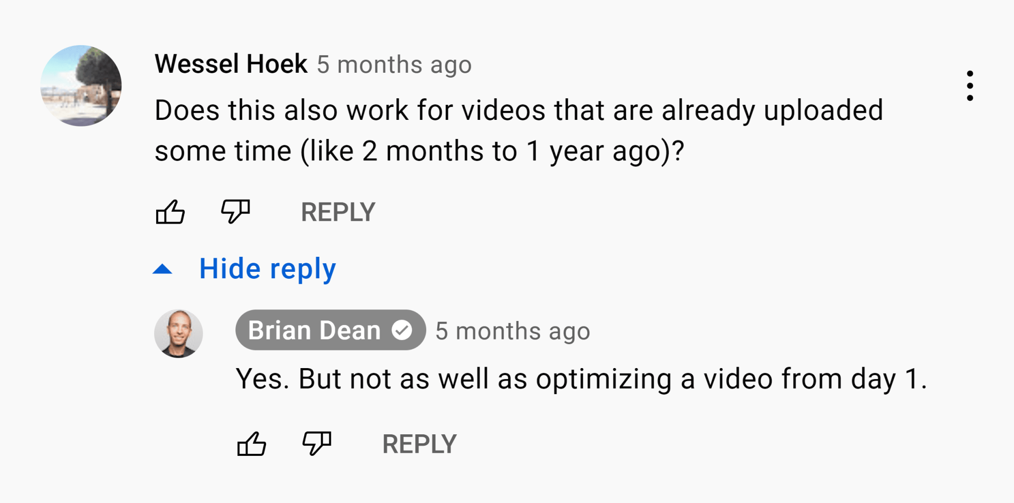 Brian beantwortet YouTube-Kommentar