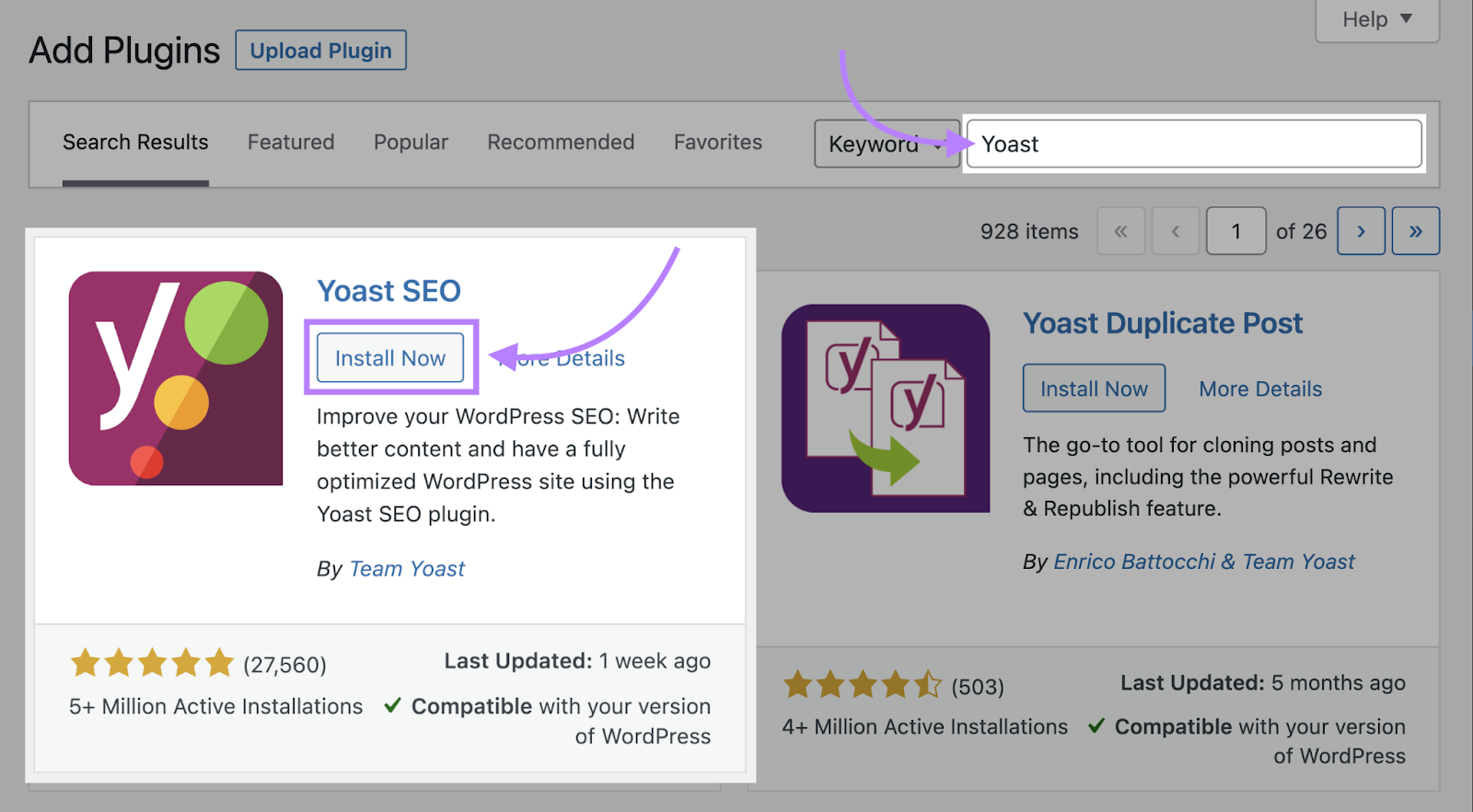 Instala Yoast SEO.