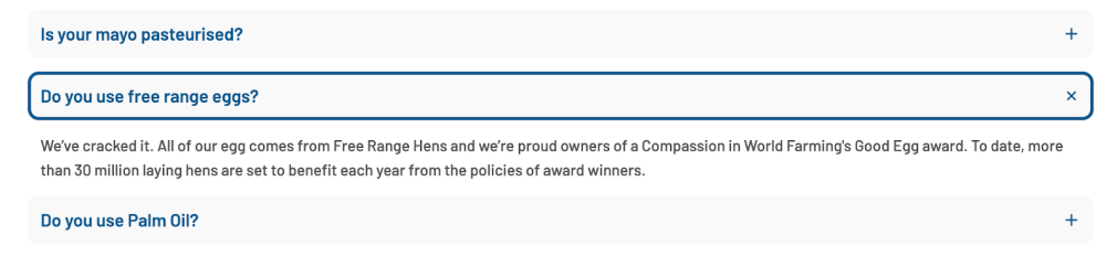 exemplo perguntas frequentes - greggs