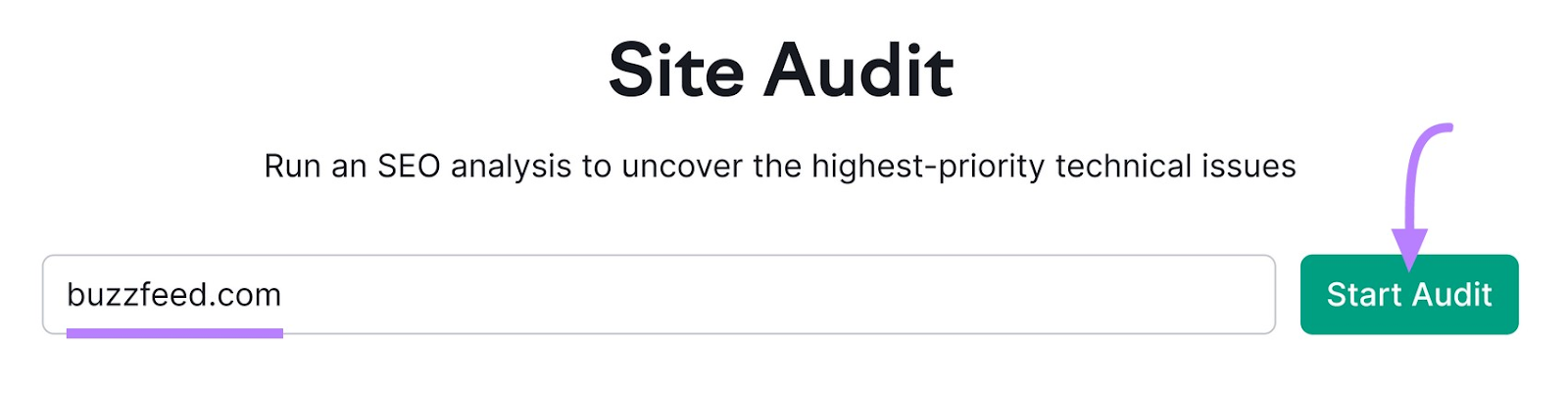 busca "buzzfeed.com" en la herramienta Auditoría del Sitio