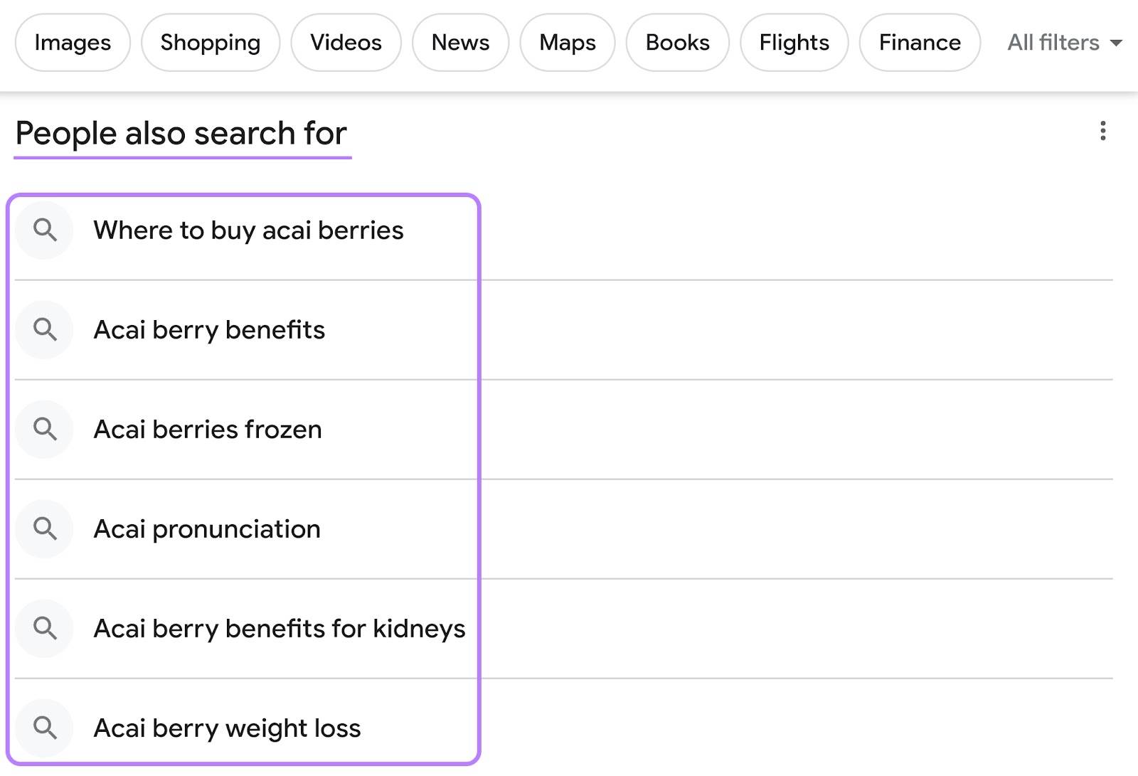 "La gente también busca" en el móvil