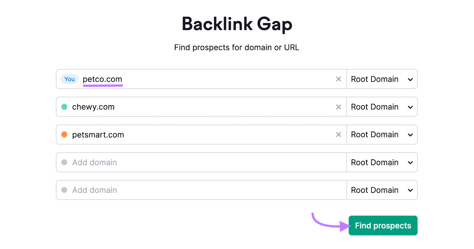 Herramienta Backlink Gap