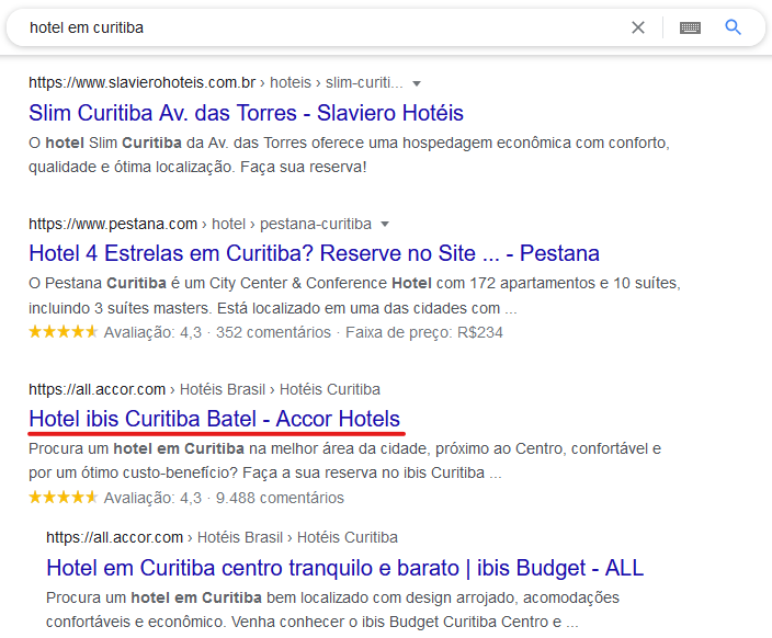 Hotel Ibis Curitiba SERP