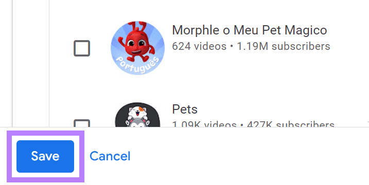 Schaltfläche „Speichern“ hervorgehoben