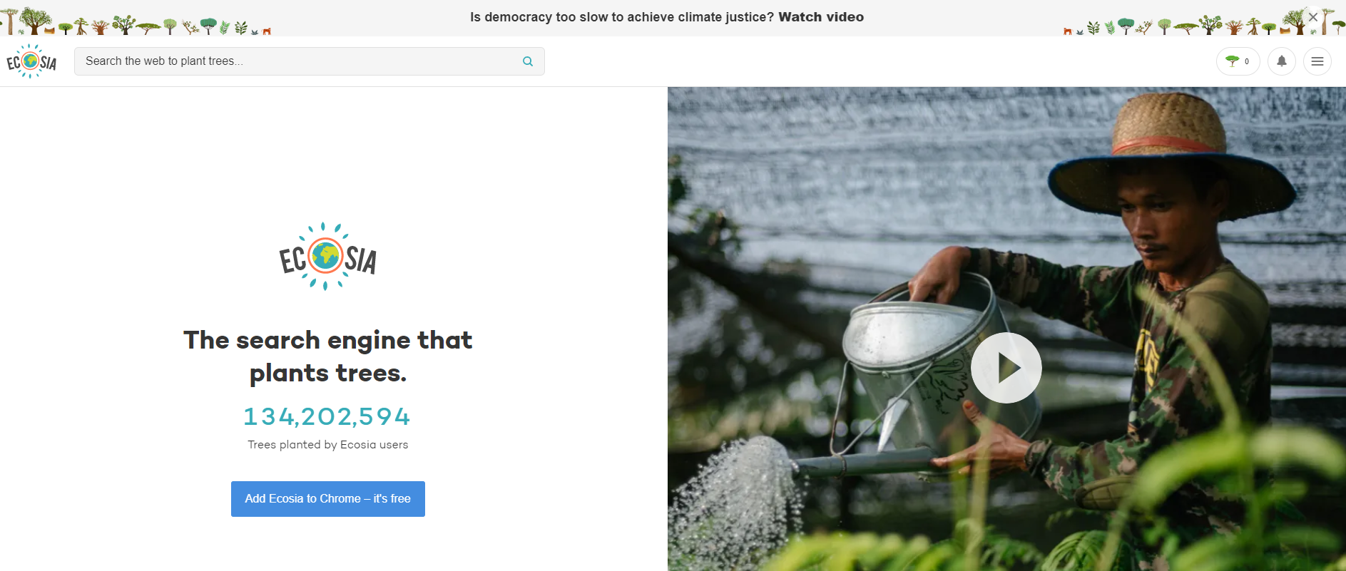 Moteur de recherche Ecosia