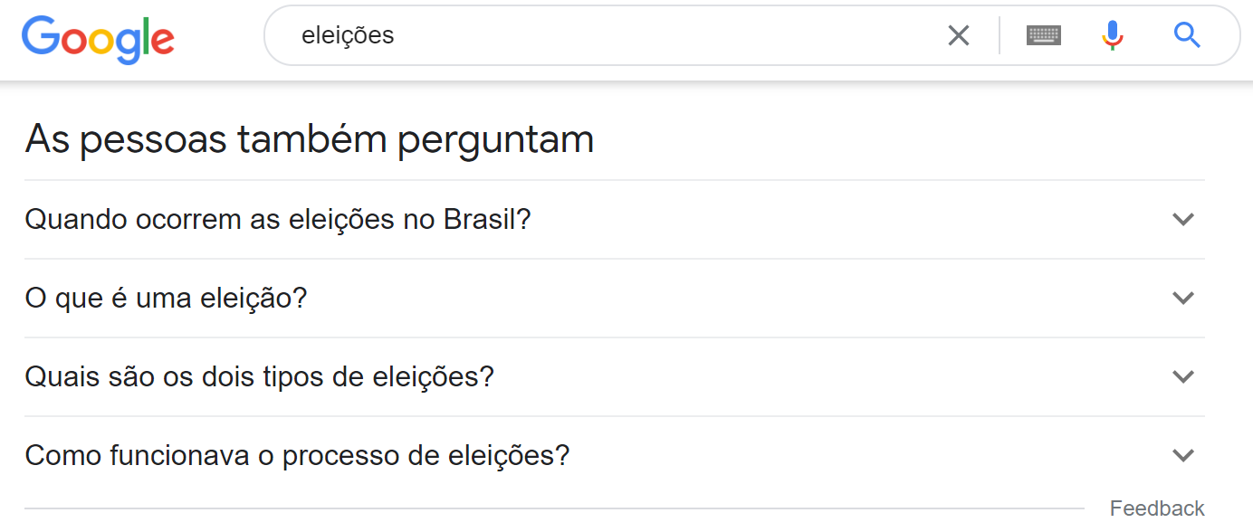 SERP features - as pessoas também perguntam