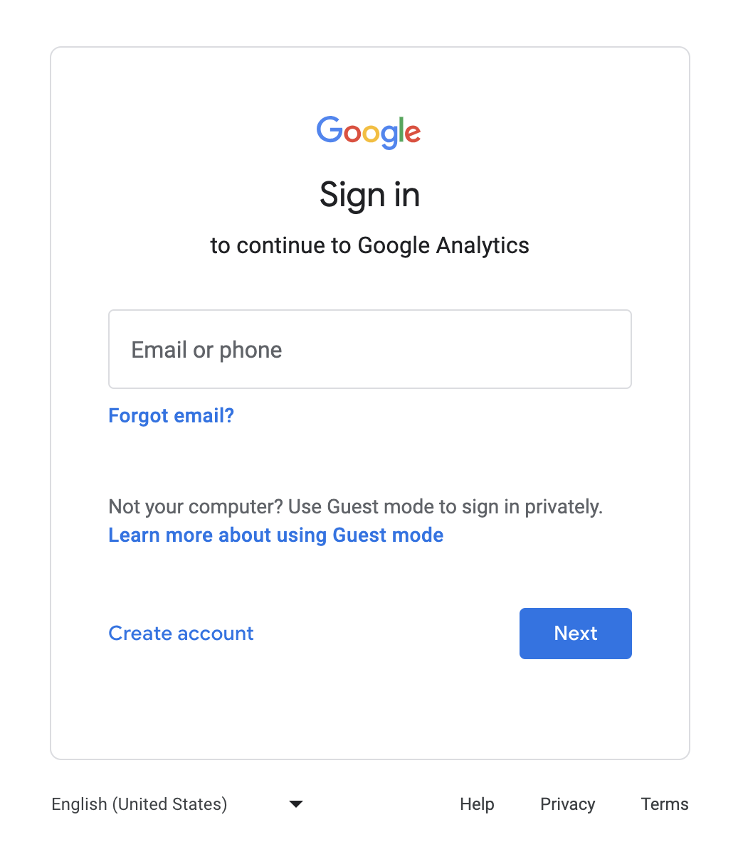 Inicio de sesión en la cuenta de Google