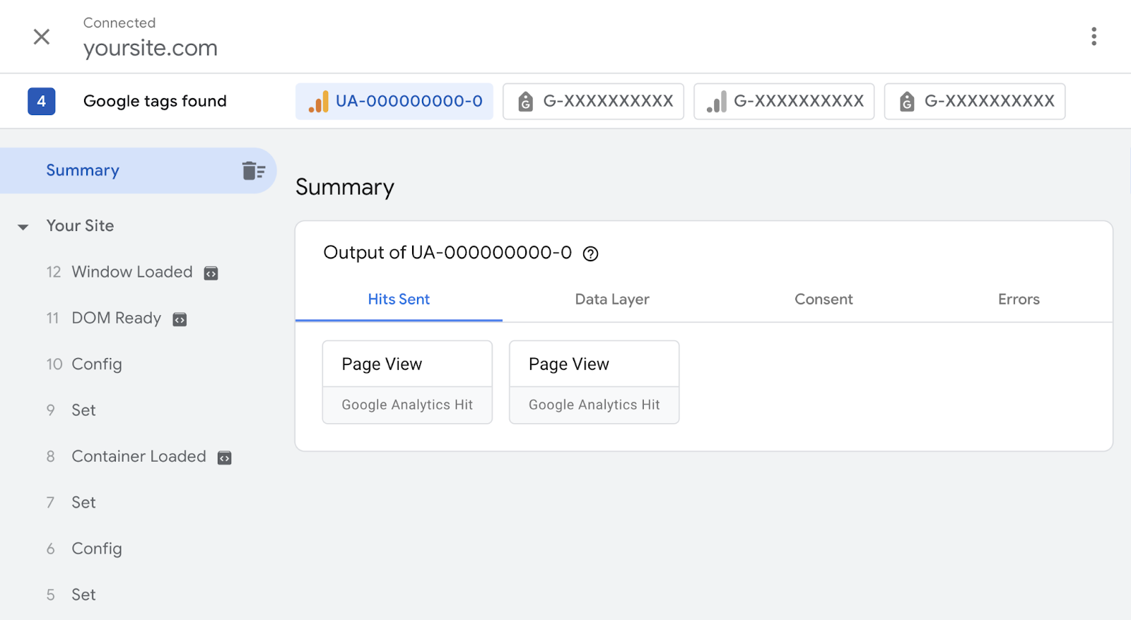 comece a depurar suas tags