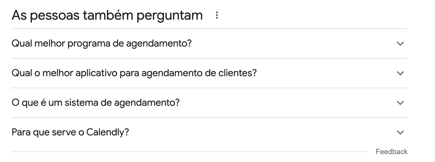 seção As pessoas também perguntam para o melhor software de agendamento