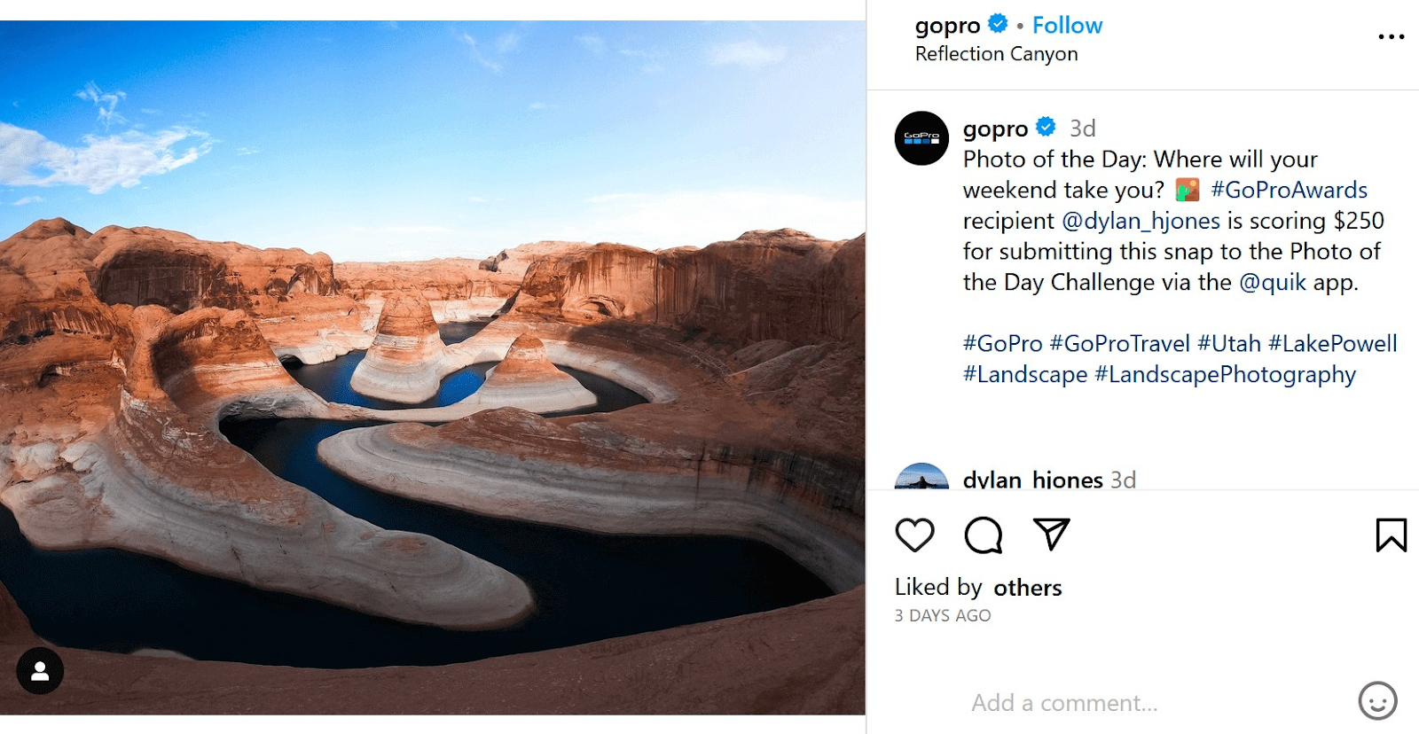 La photo du jour de GoPro "" post Instagram