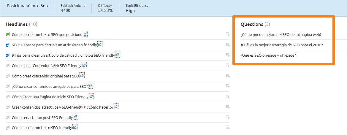 Contenido SEO Friendly - Preguntas