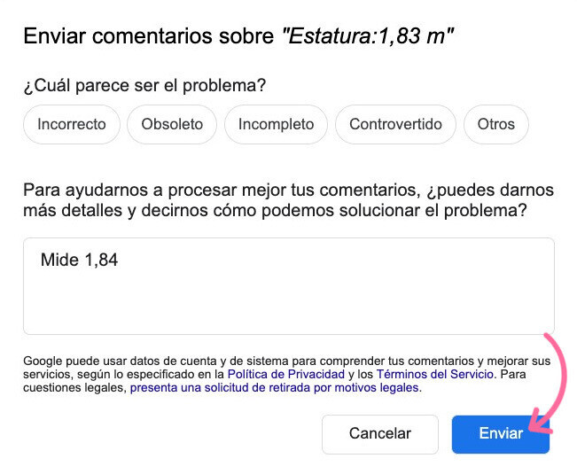 Hacer cambios en el Panel de conocimiento