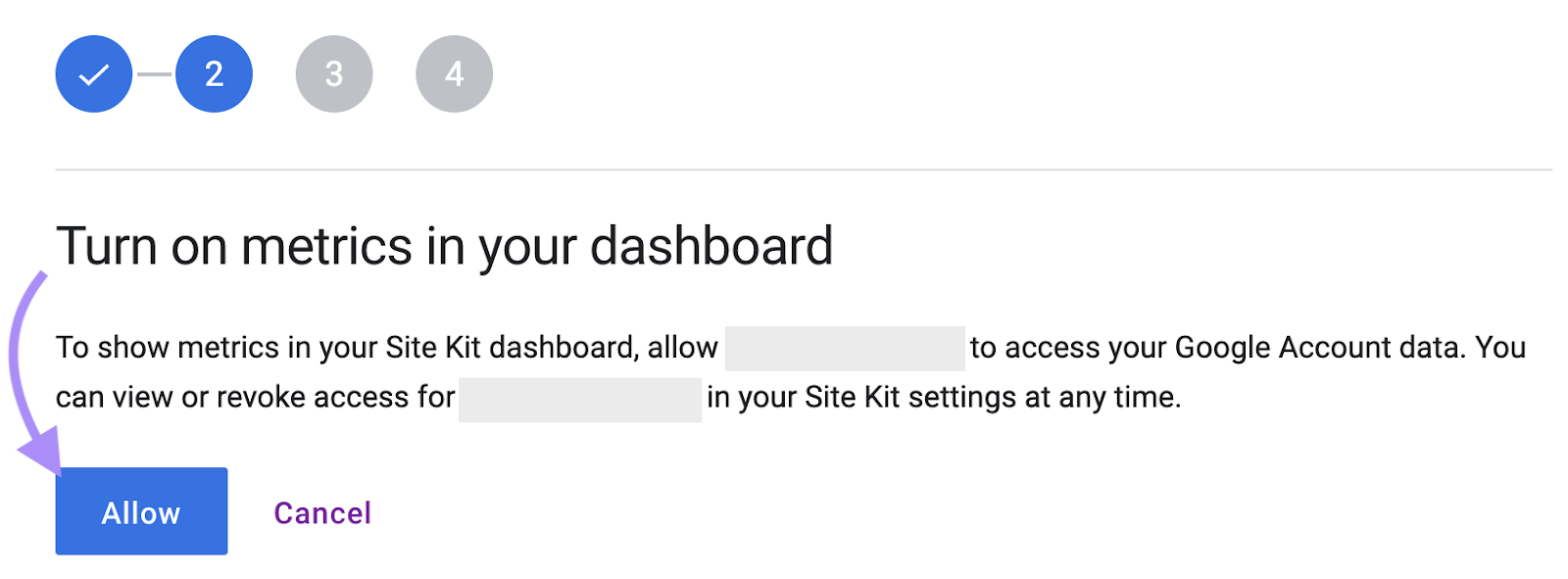 Activa las métricas en tu panel de control