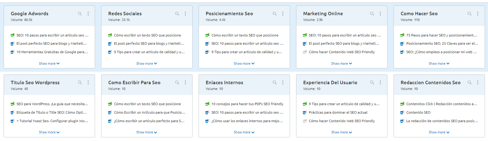 Contenido SEO Friendly - Subtemas