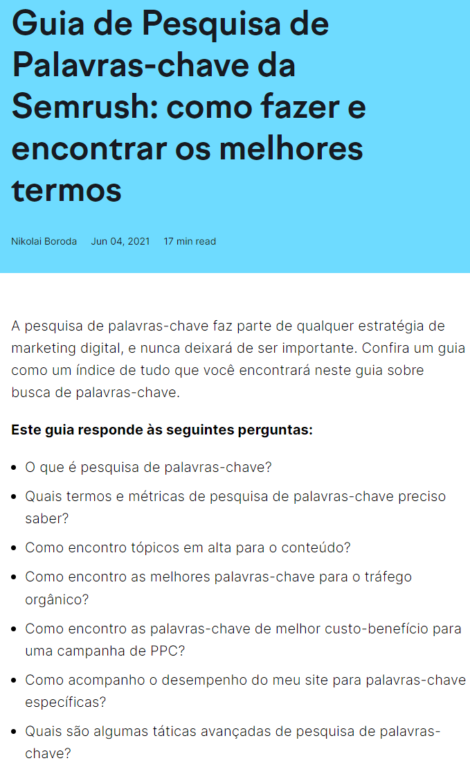como ranquear no google - exemplo conteúdo acima da dobra