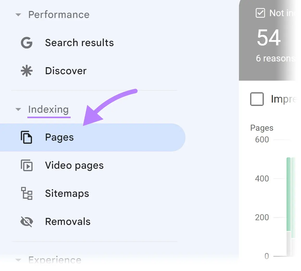 navegación en Google Search Console
