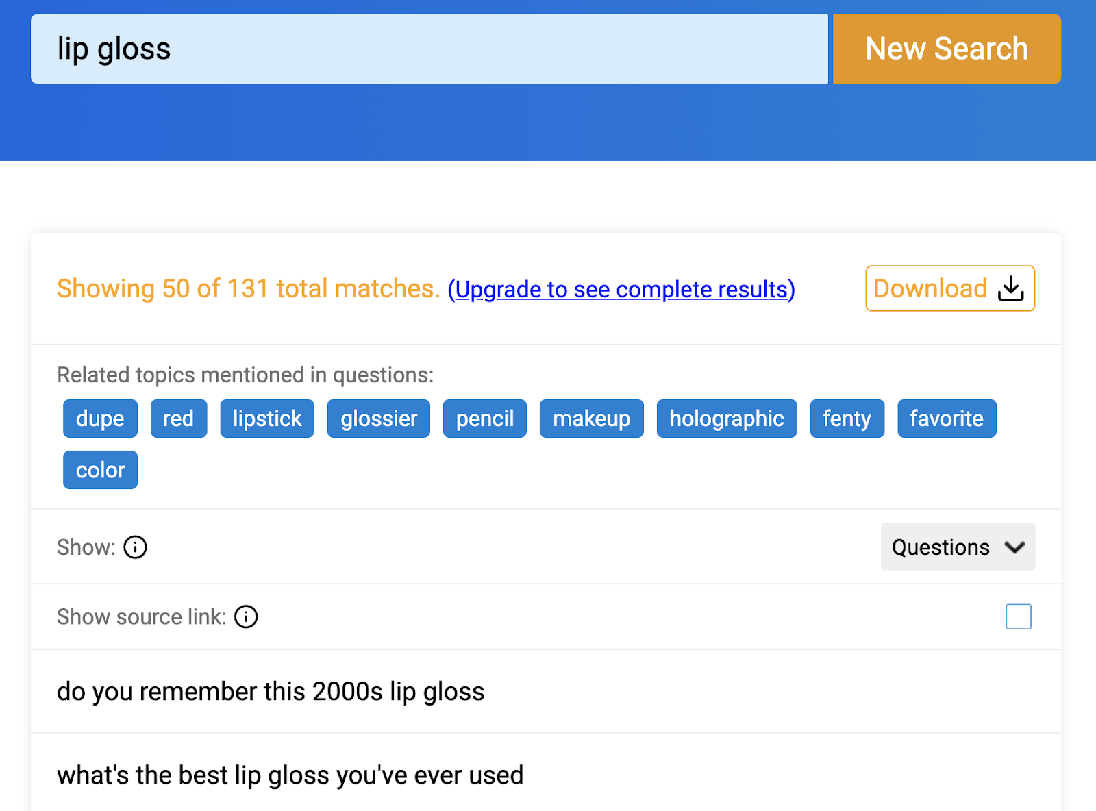 Screenshot QuestionDB