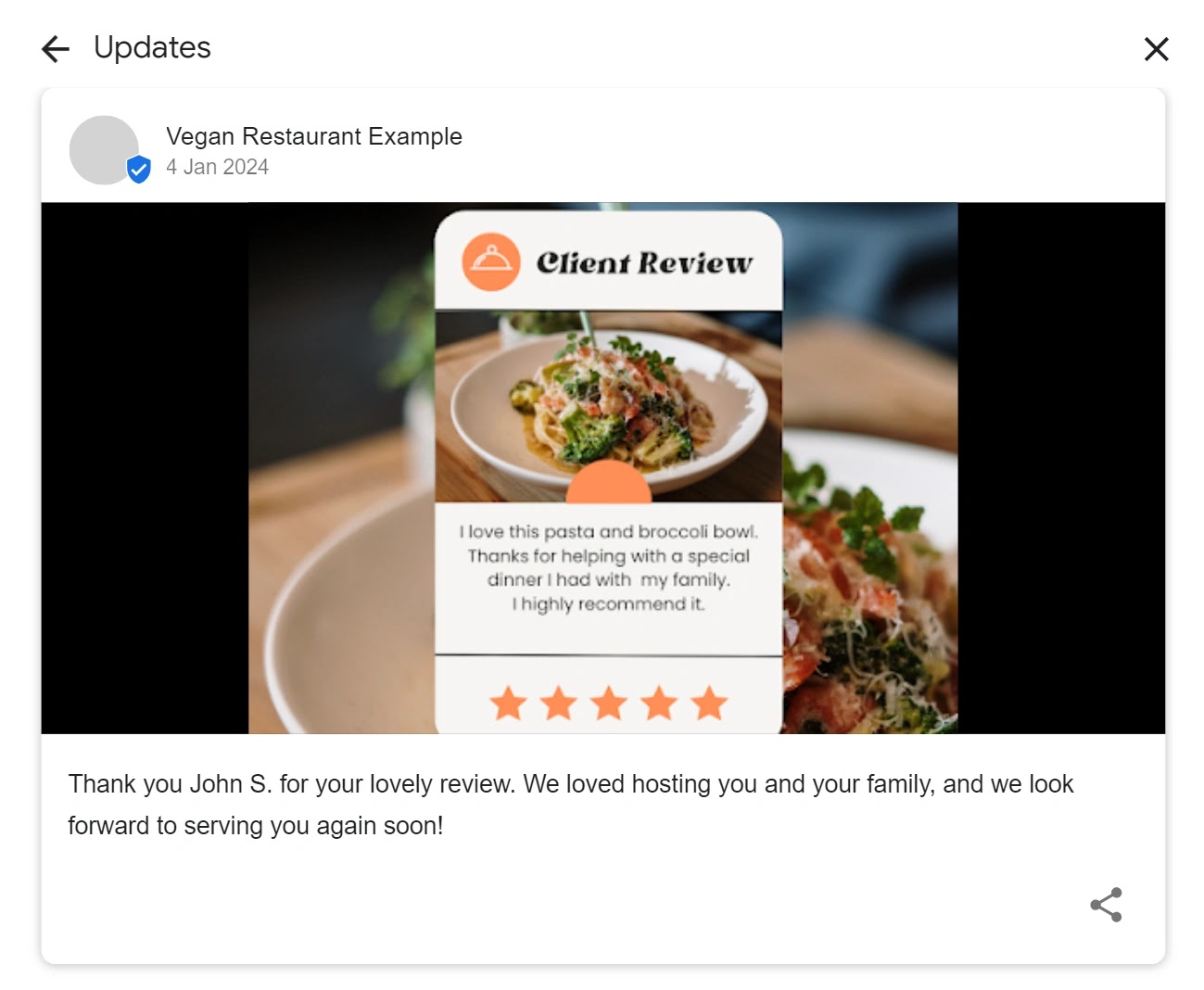 Google-Unternehmensprofil mit einer Kundenreferenz aktualisieren