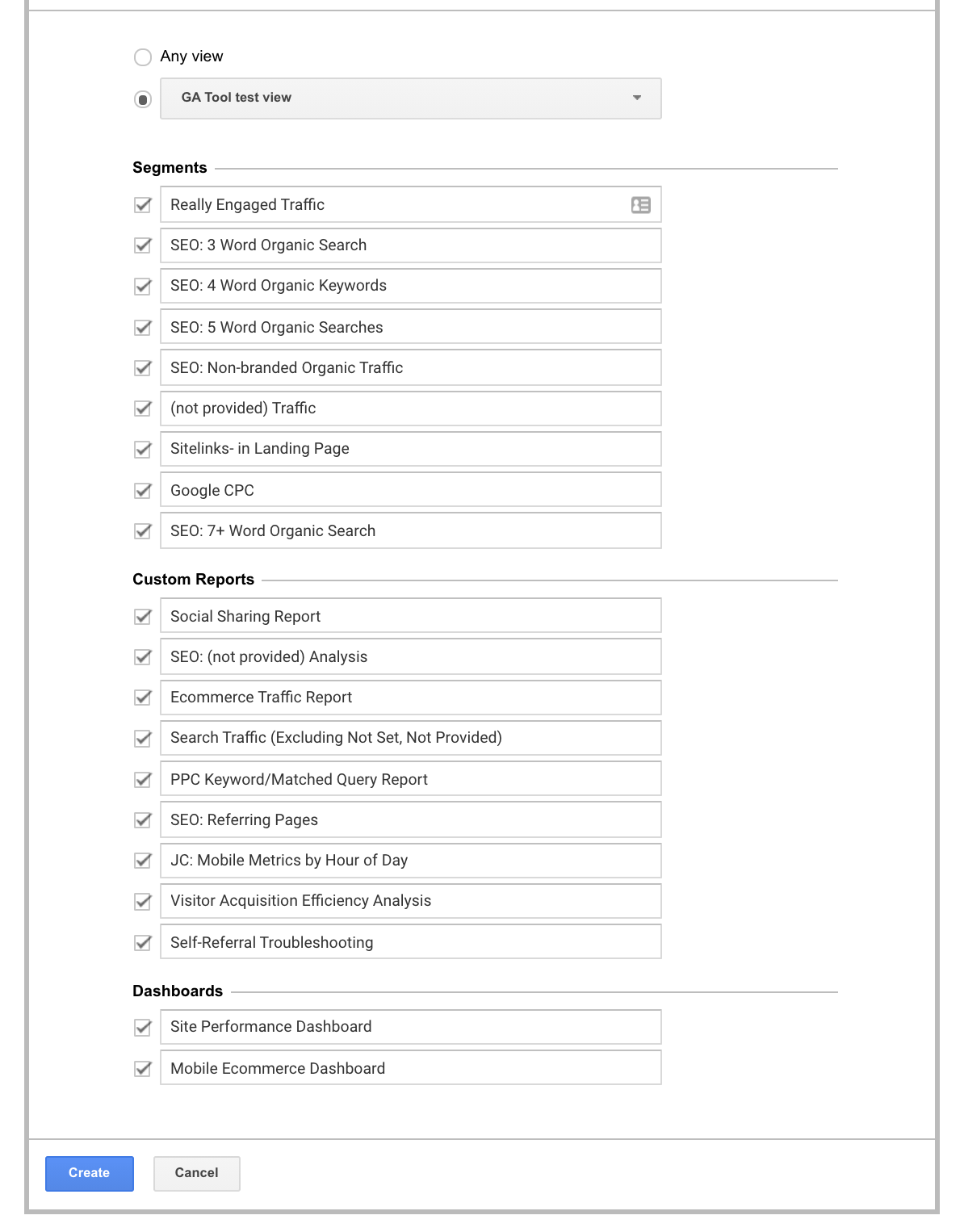 google analytics dashboard templates