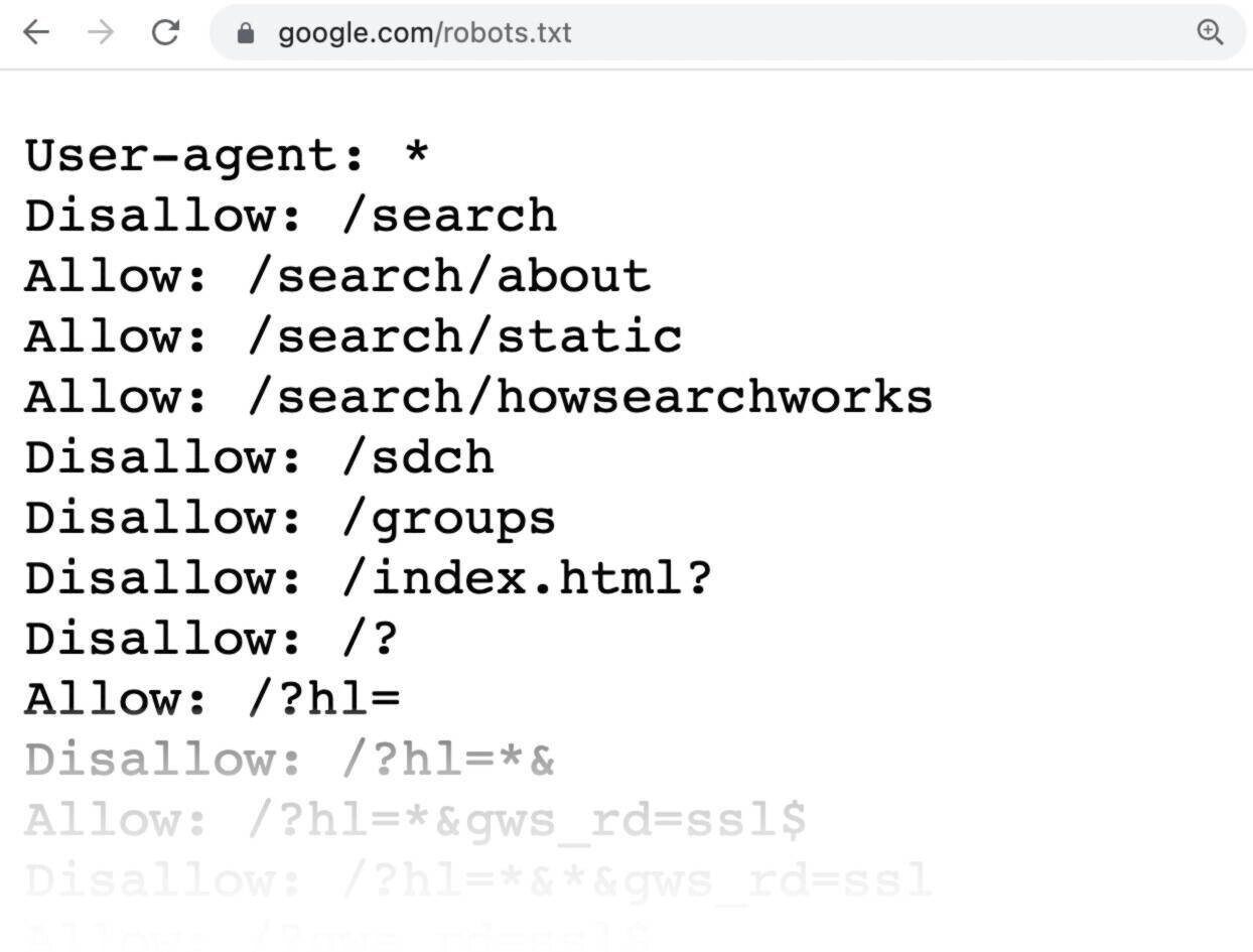 google robots.txt