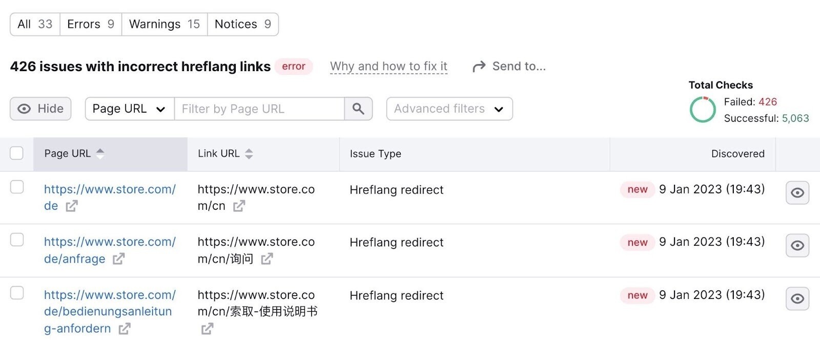 incorrect hreflang links