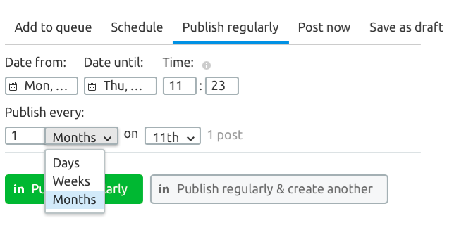 Un tool per pianificare i contenuti da postare su Linekdin